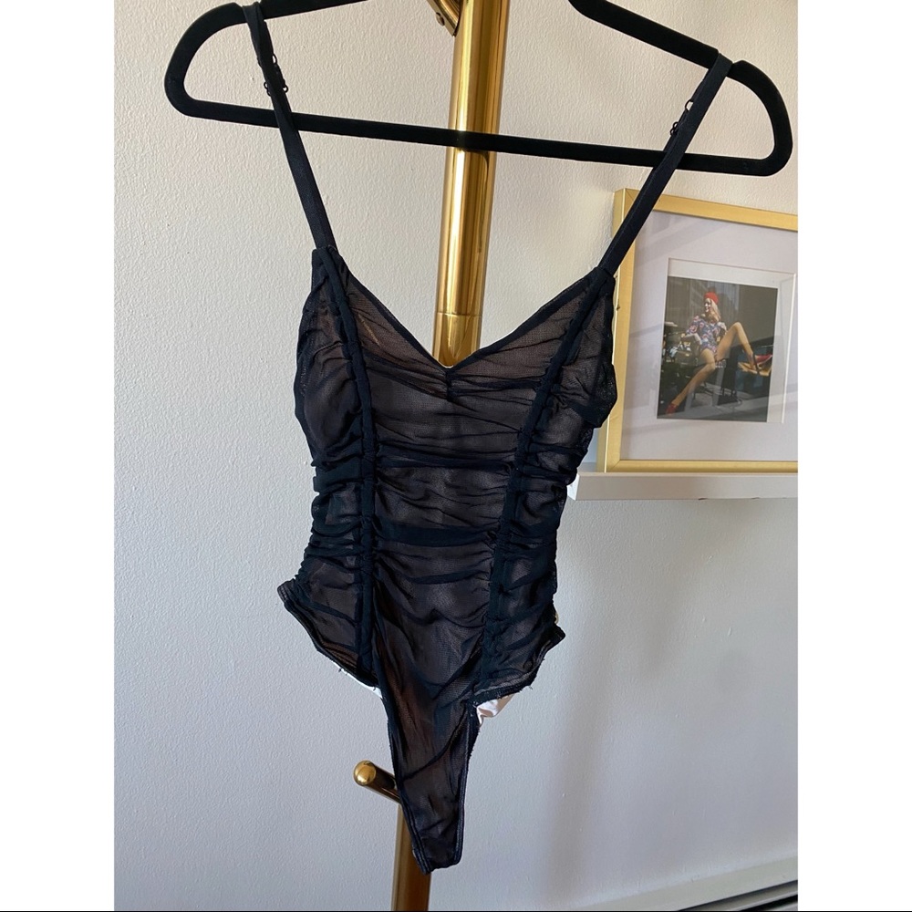 Urban Outfitters Black Mesh lined Bodysuit